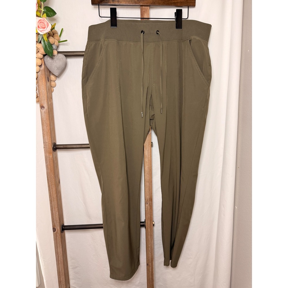 Utopia by Hue Womens XL Olive Green Drawstring Jogger Pants Stretch Activewear - Picture 2 of 8
